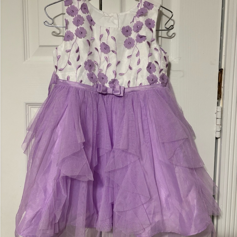 Jona Michelle Purple Floral Tulle Dress NWOT Size 3t